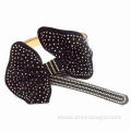 Studded Belt, Decorated with Large Bow Buckle, Available in Assorted Colors